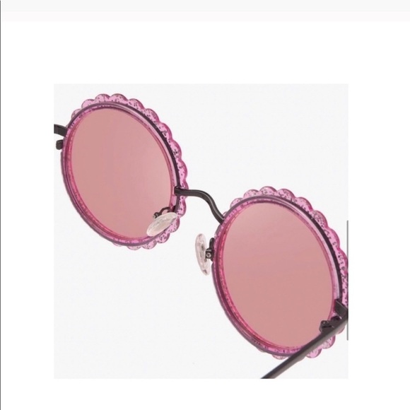 Diff Eyewear Dixie Pink Glitter Sunglasses. main image 5